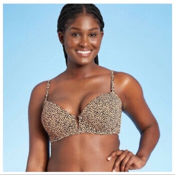 Shade & Shore Light Lift Cheetah Print Bikini Top - Picture 1 of 8